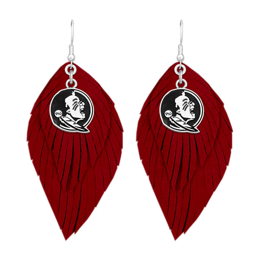 Florida State Feather Logo Earrings - Fan Sparkle