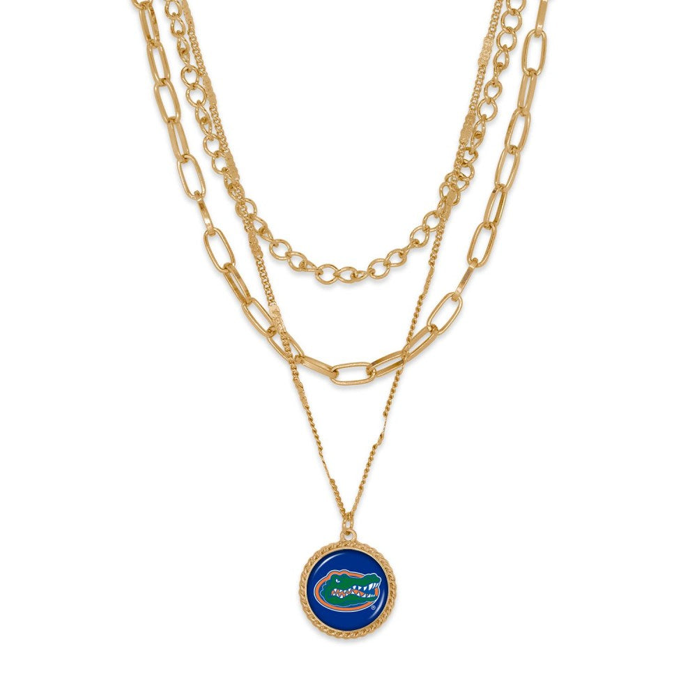 Florida Triple Gold Chain Necklace - Fan Sparkle