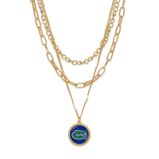 Florida Triple Gold Chain Necklace - Fan Sparkle