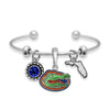 Florida Multi Charm & Rhinestone Cuff Bracelet - Fan Sparkle