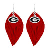Georgia Feather Logo Earrings (Red) - Fan Sparkle