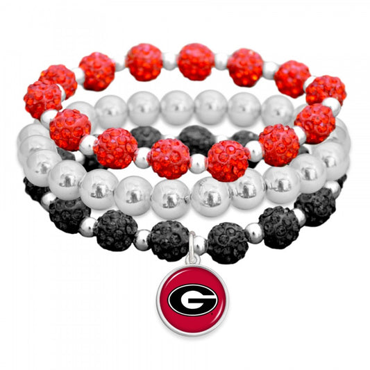 Georgia Rhinestone Stretch Bracelet Trio - Fan Sparkle
