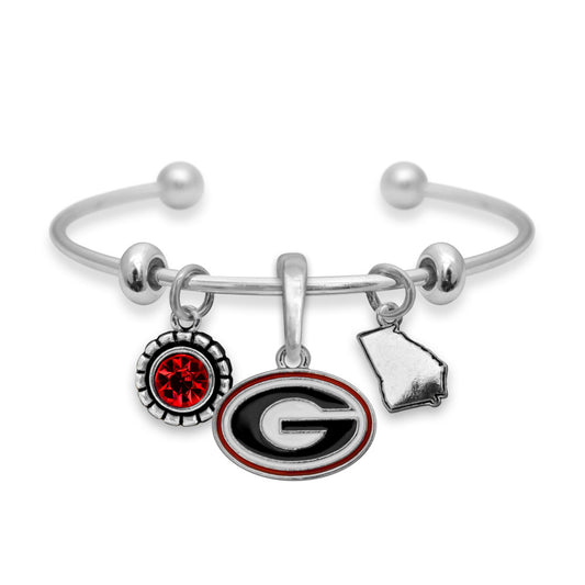 Georgia Multi Charm & Rhinestone Cuff Bracelet - Fan Sparkle