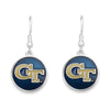 Georgia Tech Enamel Disc Earrings - Fan Sparkle