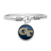 Georgia Tech Hook Bangle Bracelet - Fan Sparkle