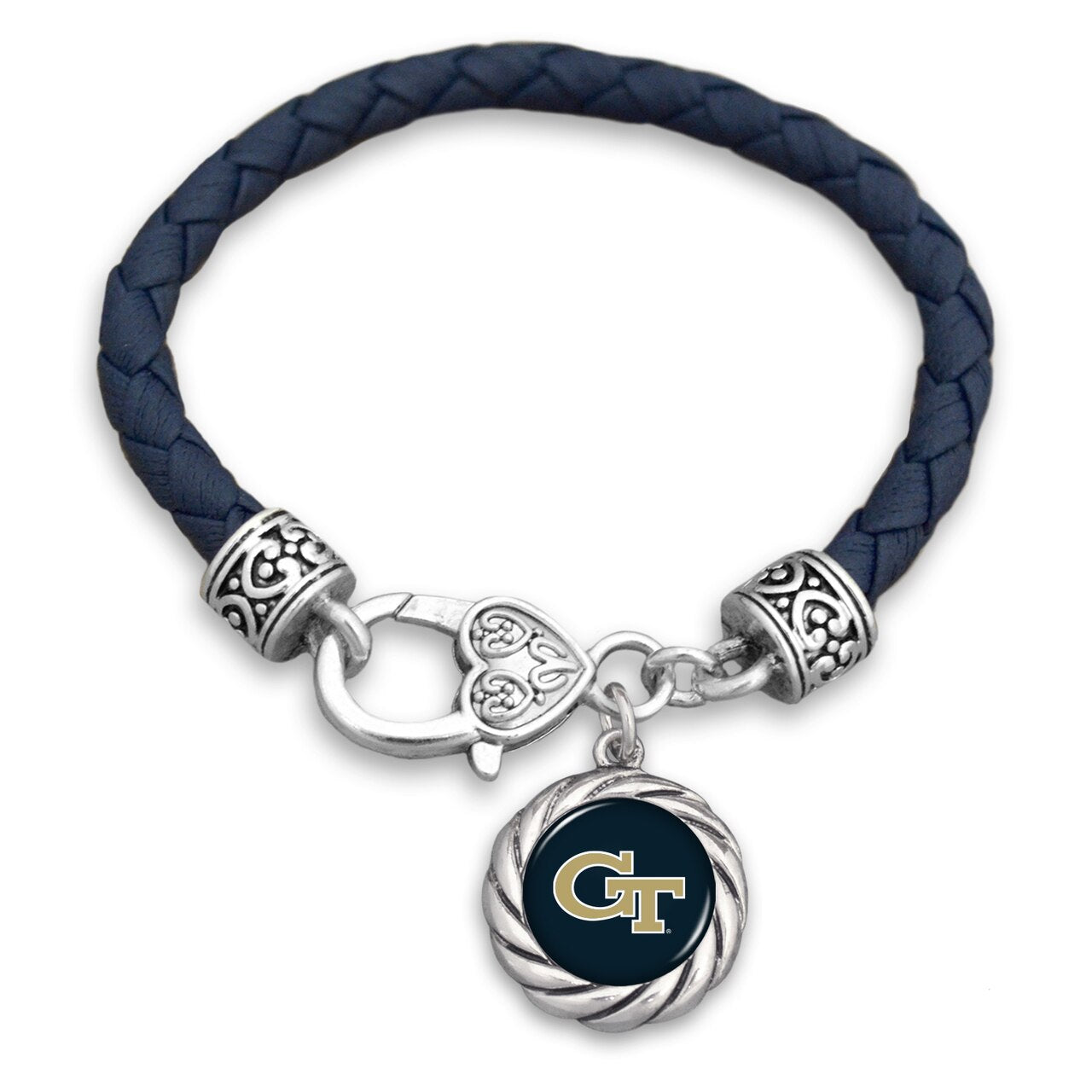 Georgia Tech Leatherette Cord Bracelet - Fan Sparkle