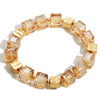 Gold Block Stretch Bracelet - Fan Sparkle