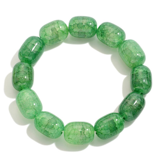 Green Quartz Stretch Bracelet - Fan Sparkle