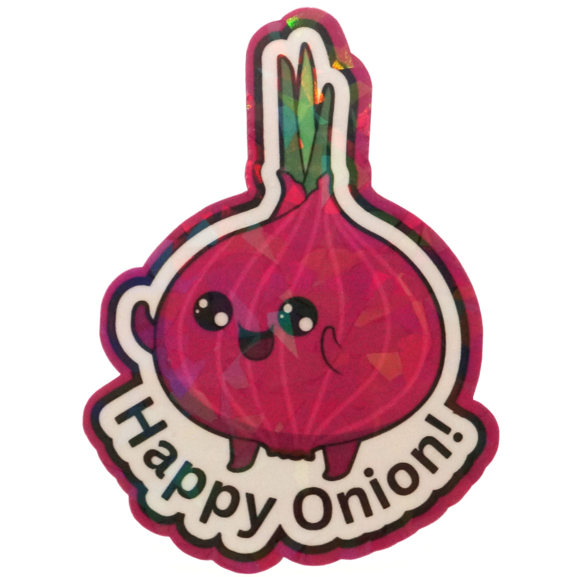 Happy Onion Sticker - Fan Sparkle