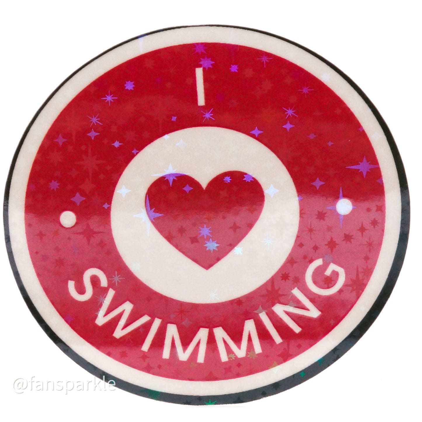 I Love Swimming Sticker - Fan Sparkle