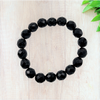 Black Czech Glass Stretch Bracelet - Fan Sparkle