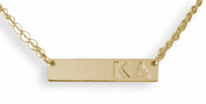Kappa Delta Bar Necklace - Fan Sparkle