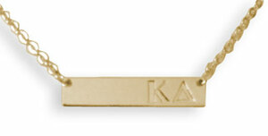 Kappa Delta Bar Necklace - Fan Sparkle
