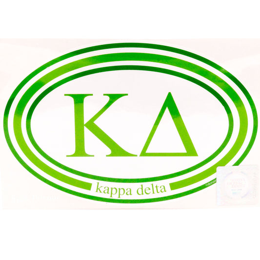 Kappa Delta Oval Sticker - Fan Sparkle