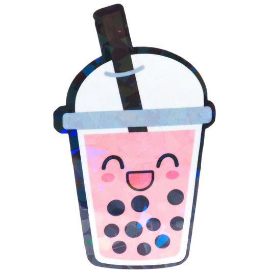Kawaii Boba Tea Sticker - Fan Sparkle