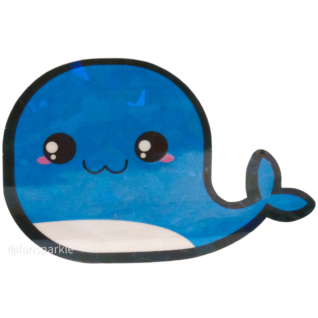Kawaii Whale Sticker - Fan Sparkle