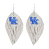 Kentucky Feather Logo Earrings - Fan Sparkle