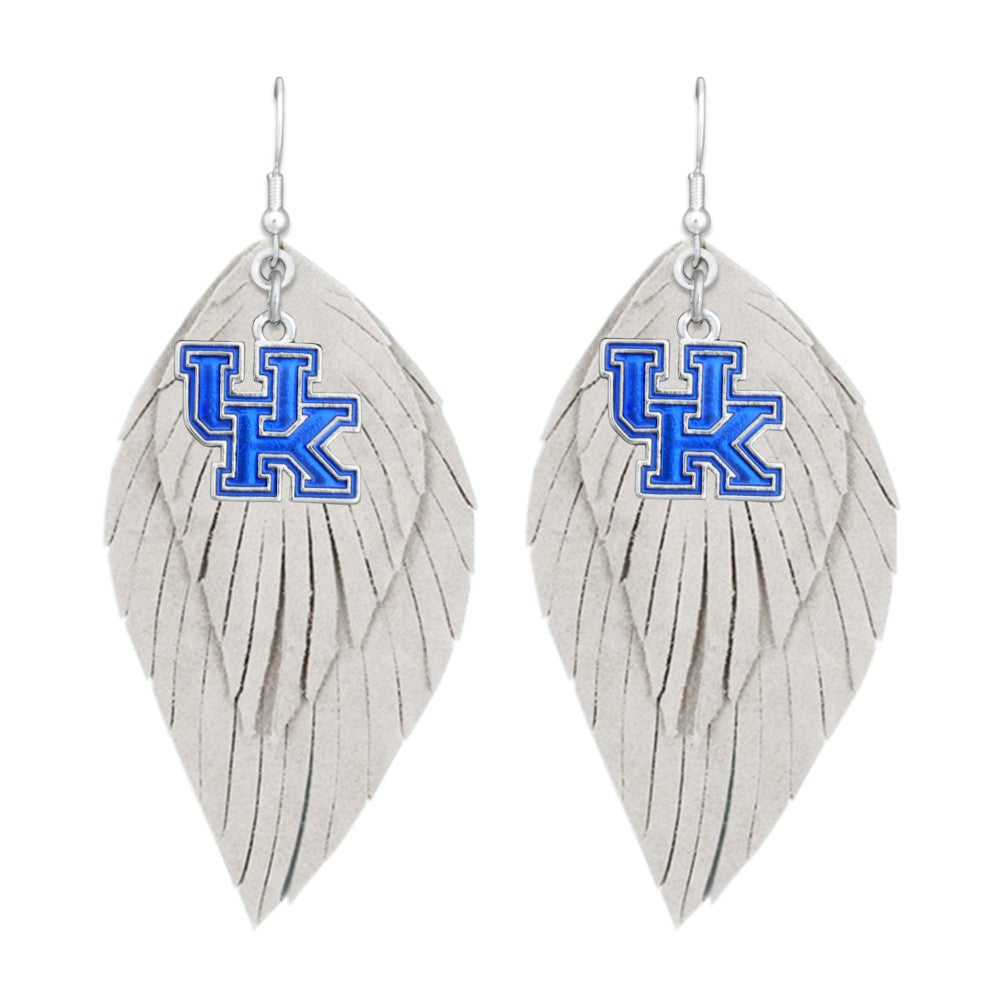 Kentucky Feather Logo Earrings - Fan Sparkle