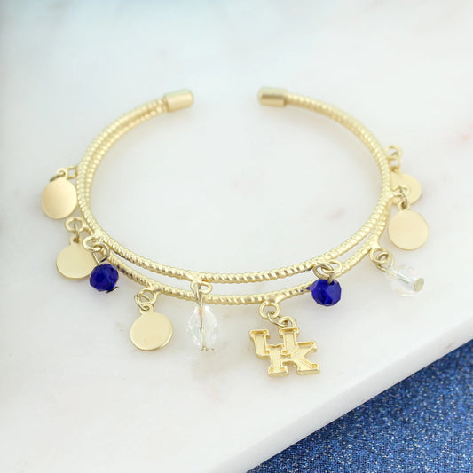 Kentucky Logo Gold Cuff Bracelet - Fan Sparkle