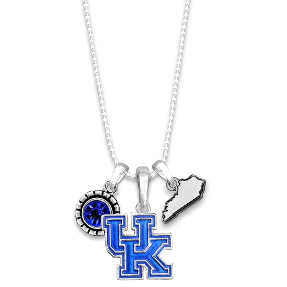Kentucky Multi Charm & Rhinestone Necklace - Fan Sparkle