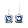 Kentucky Rhinestone Square Earrings - Fan Sparkle