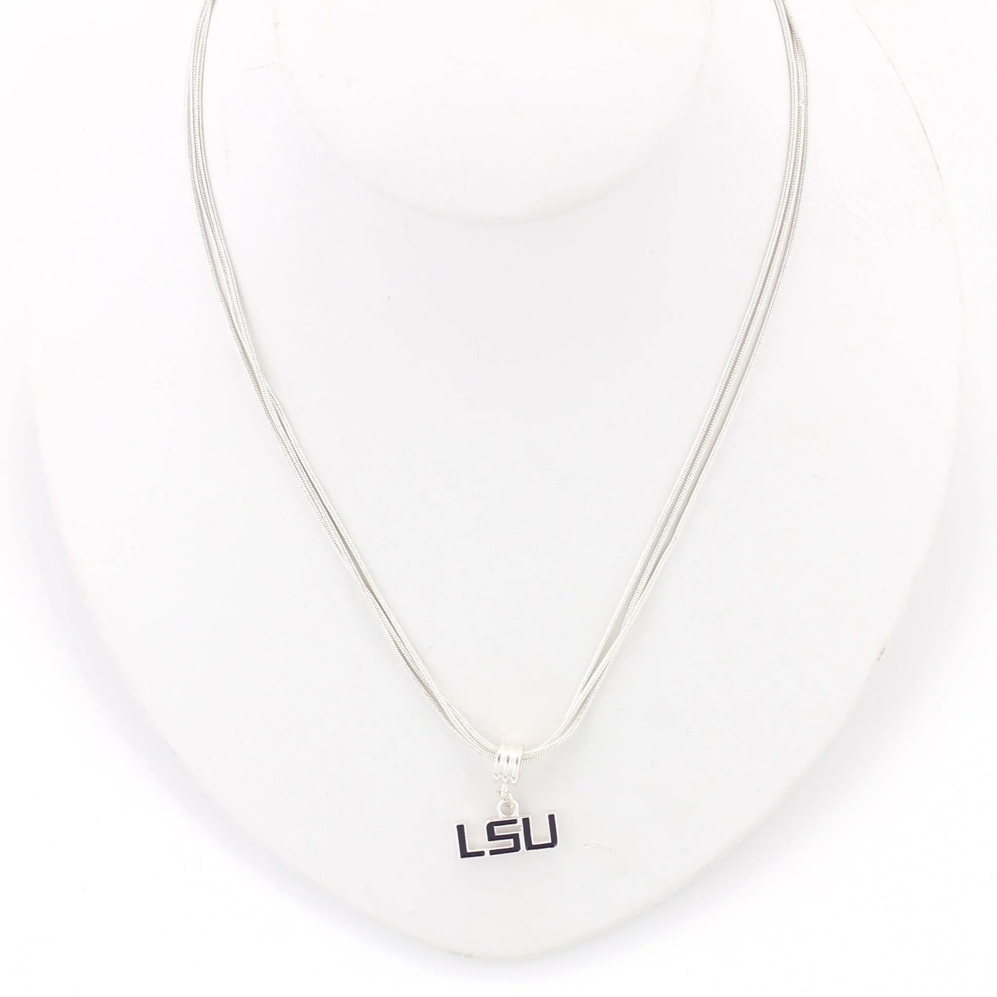 LSU Enamel Logo Necklace - Fan Sparkle