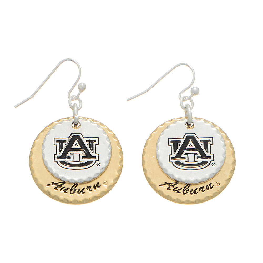 Auburn Layered Disc Earrings - Fan Sparkle