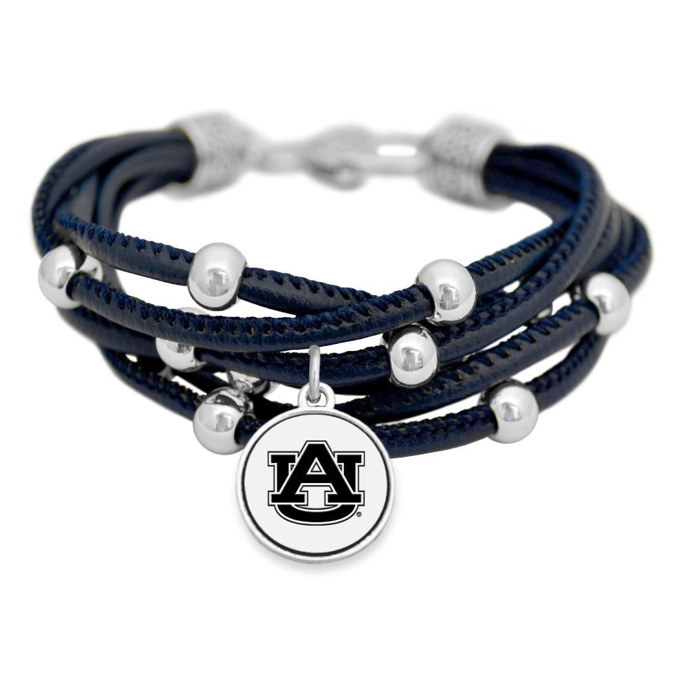Auburn Leatherette Multi Cord Bracelet - Fan Sparkle