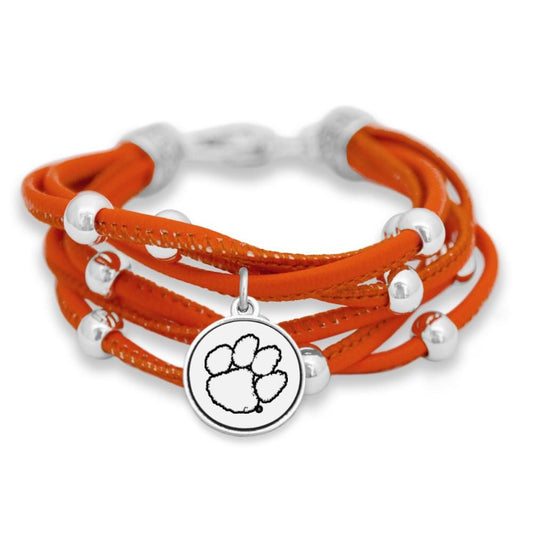 Clemson Leatherette Multi Cord Bracelet - Fan Sparkle