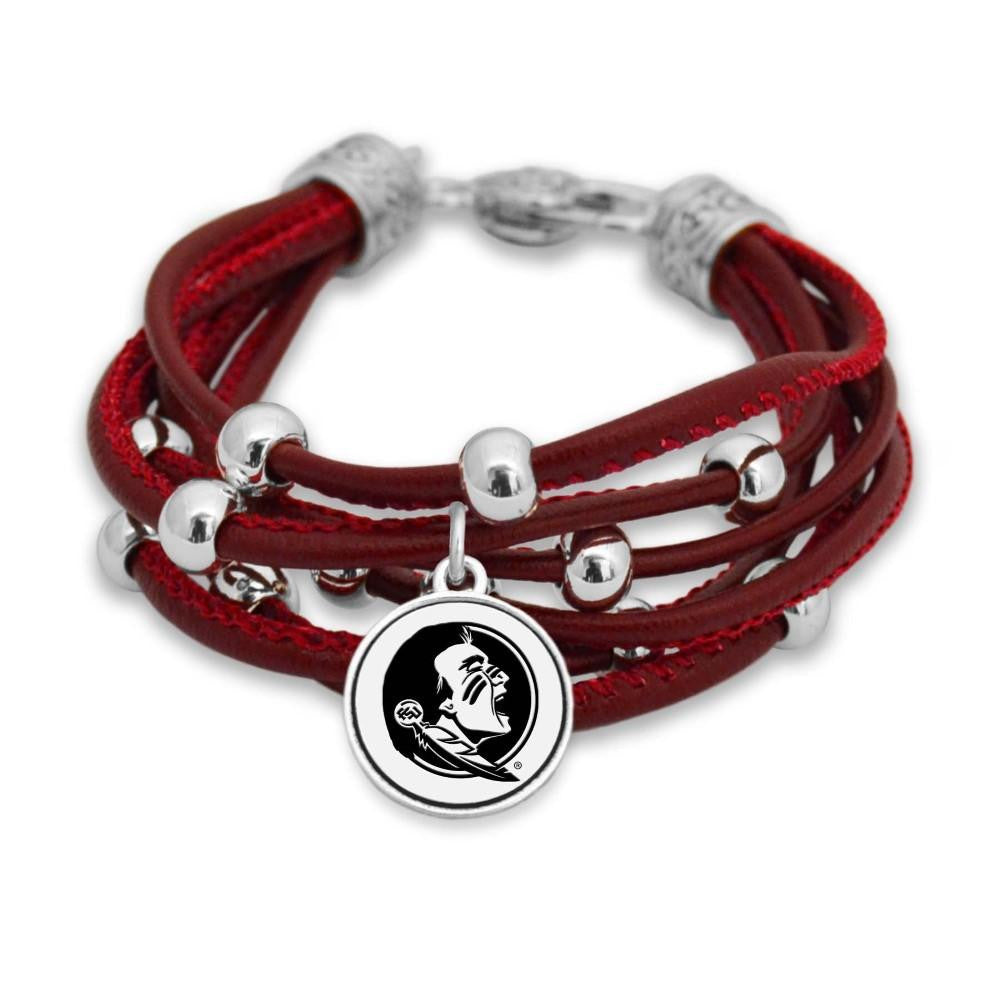Florida State Leatherette Multi Cord Bracelet - Fan Sparkle