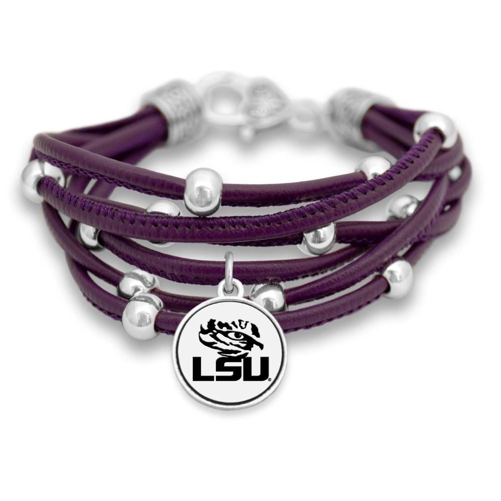 LSU Leatherette Multi Cord Bracelet - Fan Sparkle