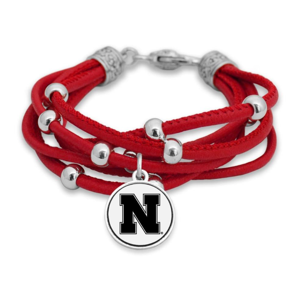 Nebraska Leatherette Multi Cord Bracelet - Fan Sparkle