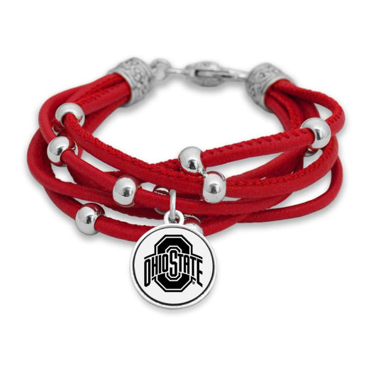 Ohio State Leatherette Multi Cord Bracelet - Fan Sparkle
