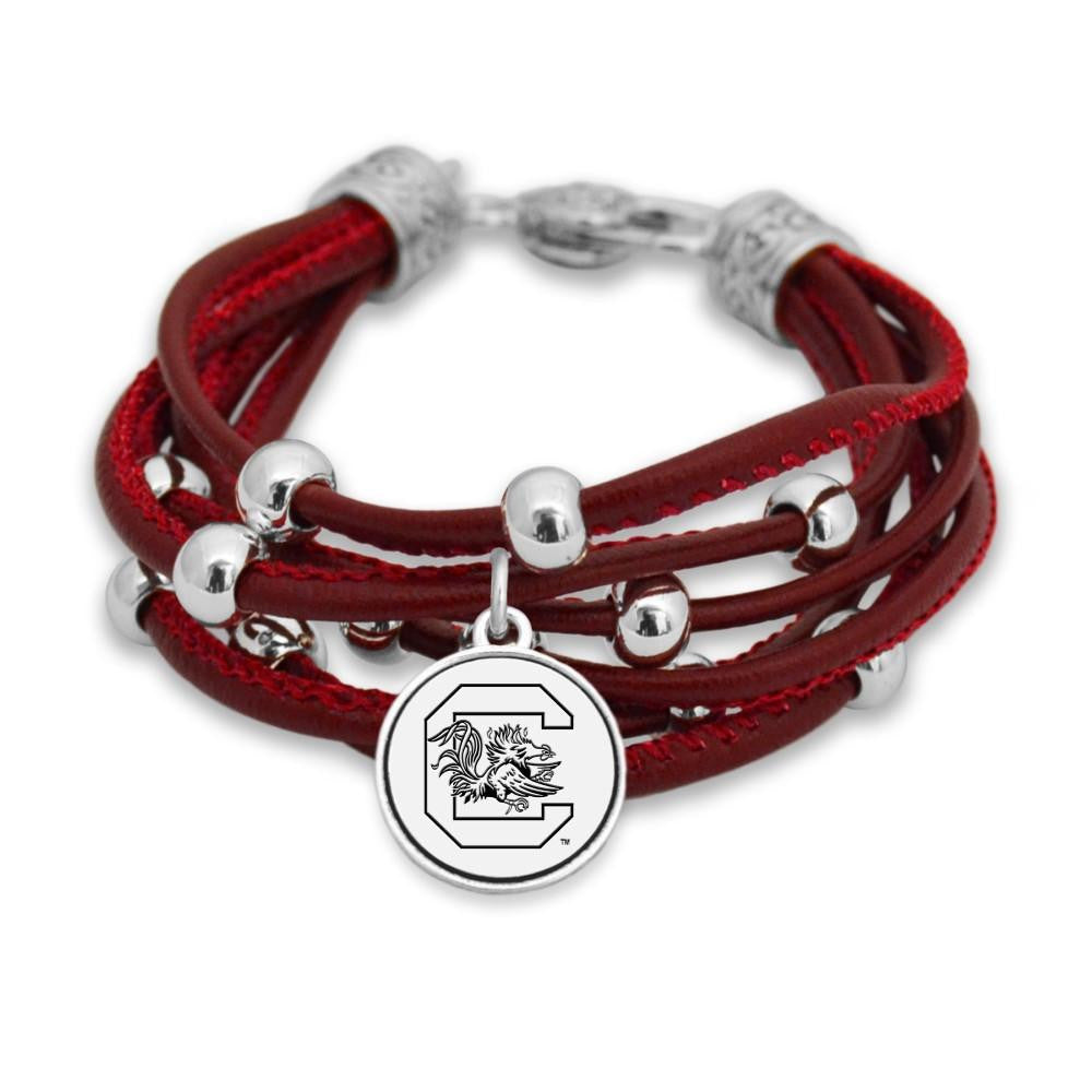 South Carolina Leatherette Multi Cord Bracelet - Fan Sparkle