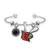 Louisville Multi Charm & Rhinestone Cuff Bracelet - Fan Sparkle
