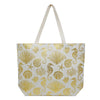 Metallic Sealife Print Beach Bag - Fan Sparkle