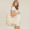 Metallic Sealife Print Beach Bag - Fan Sparkle