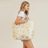 Metallic Sealife Print Beach Bag - Fan Sparkle