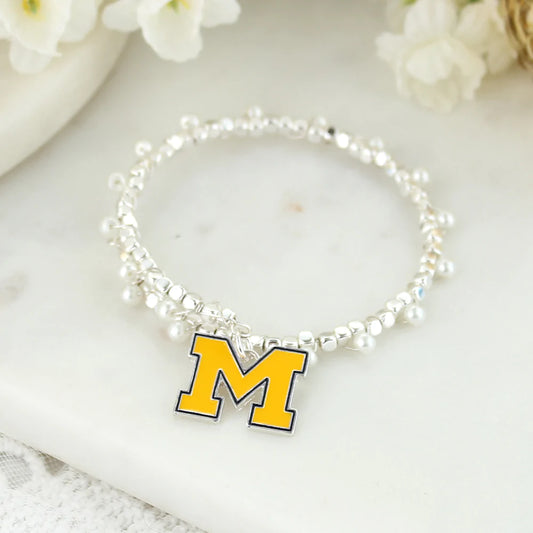 Michigan Logo Wrap Bracelet - Fan Sparkle
