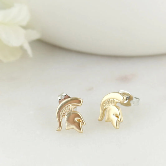 Michigan State Gold Plated Logo Stud Earrings - Fan Sparkle