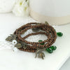 Michigan State Wood Bead Stretch Necklace - Fan Sparkle