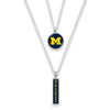 Michigan Double Layer Logo Necklace - Fan Sparkle