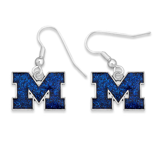 Michigan Gameday Glitter Earrings - Fan Sparkle