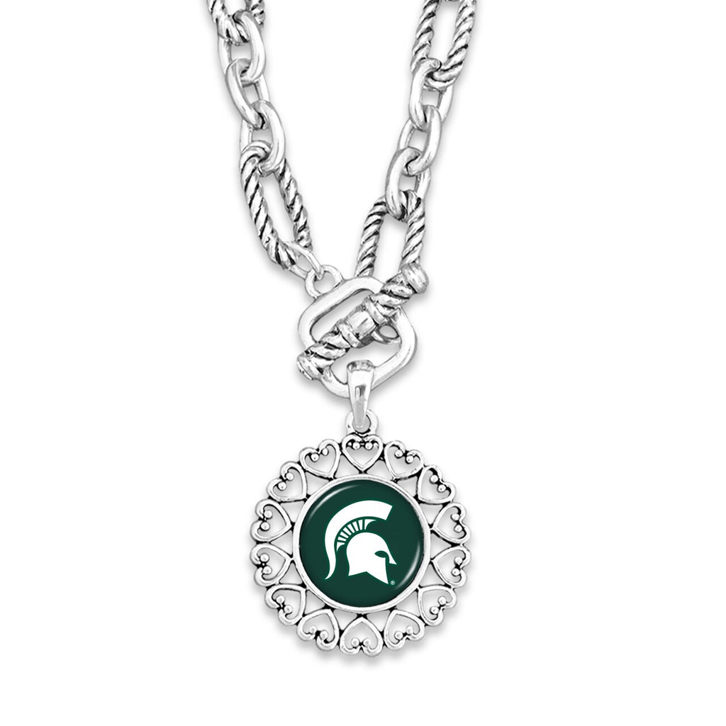 Michigan State Frills Necklace - Fan Sparkle