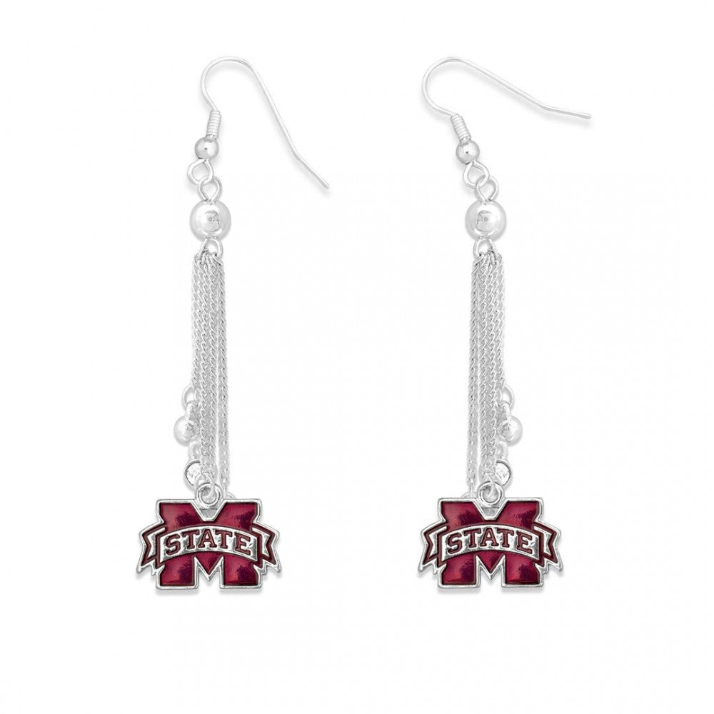 Mississippi State Dripping Jewels Earrings - Fan Sparkle