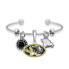 Missouri Multi Charm & Rhinestone Cuff Bracelet - Fan Sparkle