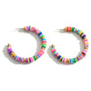 Multi Heishi Beaded Hoop Earrings - Fan Sparkle