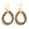 Multi Rhinestone Encrusted Earrings - Fan Sparkle