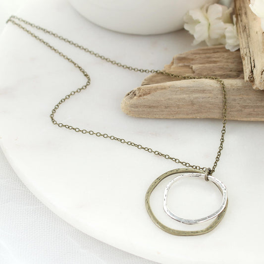 16 - 18” Mixed Metal Layered Loop Necklace