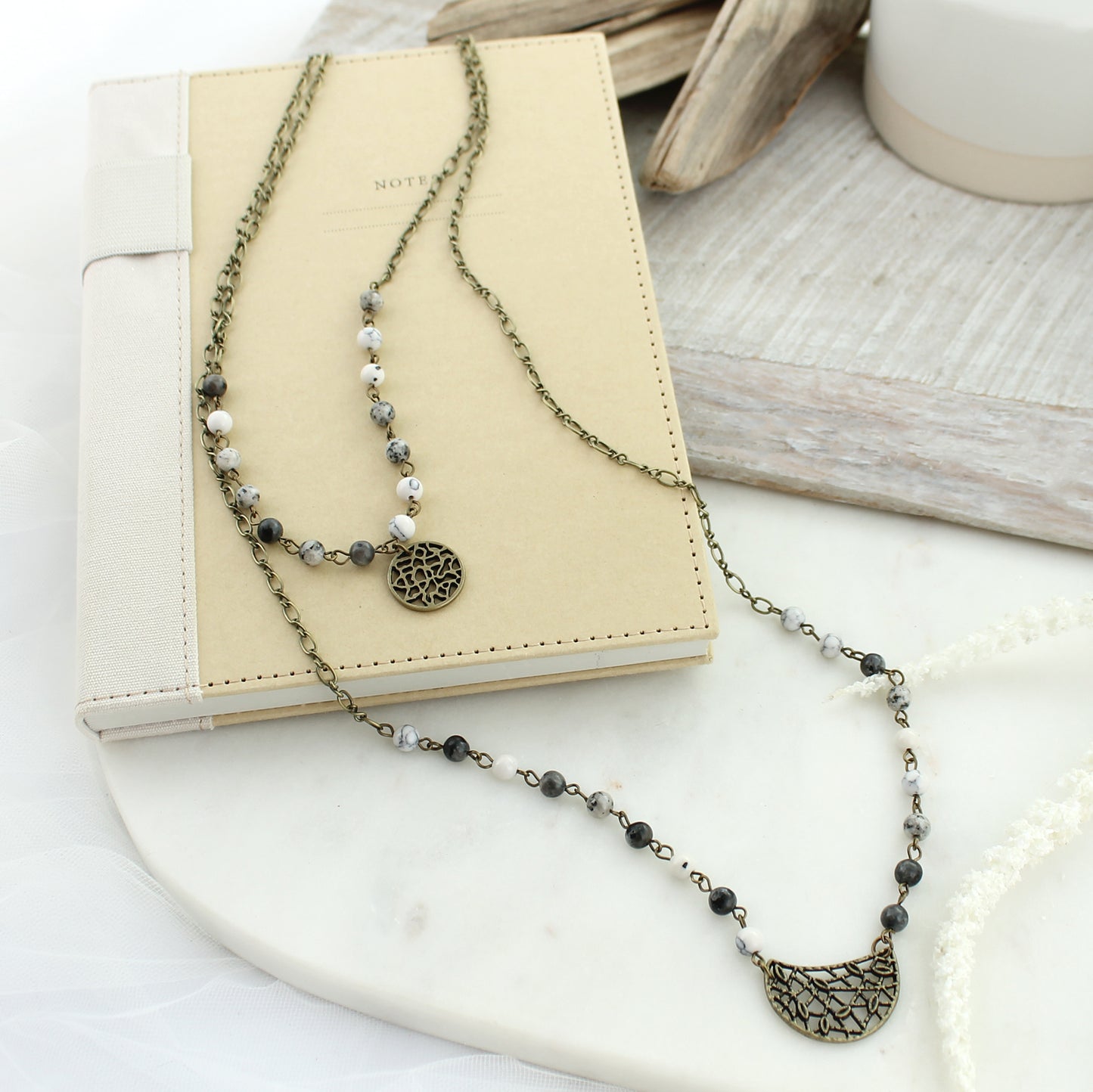 20 -33” Stone Bead Layered Necklace